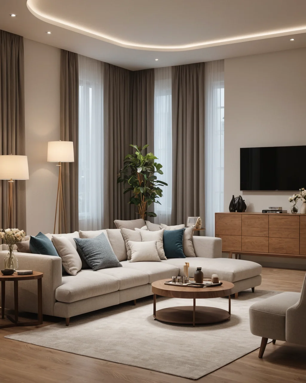 Феншуй гостиной в частном доме для семейного счастья - изображение