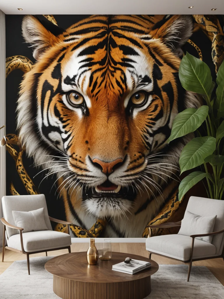 Фэншуй и животные узоры в интерьере: тигры, змеи, драконы - изображение