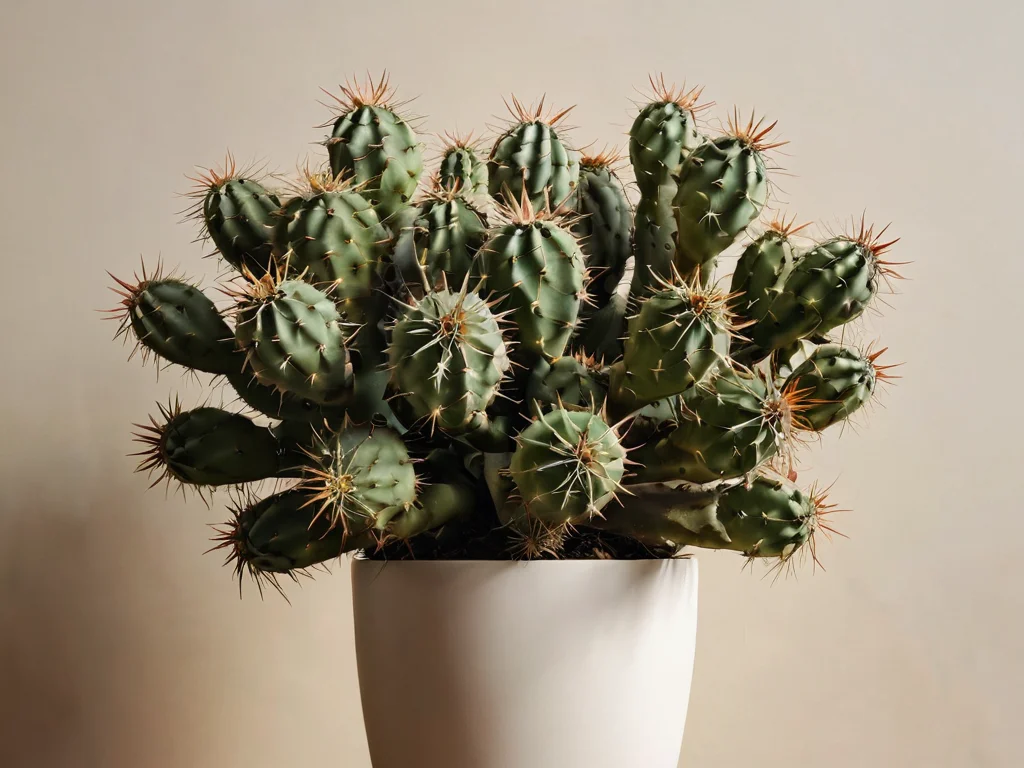 Изображение, иллюстрирующее распространенные ошибки новичков при выборе и размещении растений по Феншуй: увядающее растение в темном углу, колючий кактус в спальне, или перегруженное пространство с беспорядочно расставленными горшками, что негативно влияет на энергетику дома.