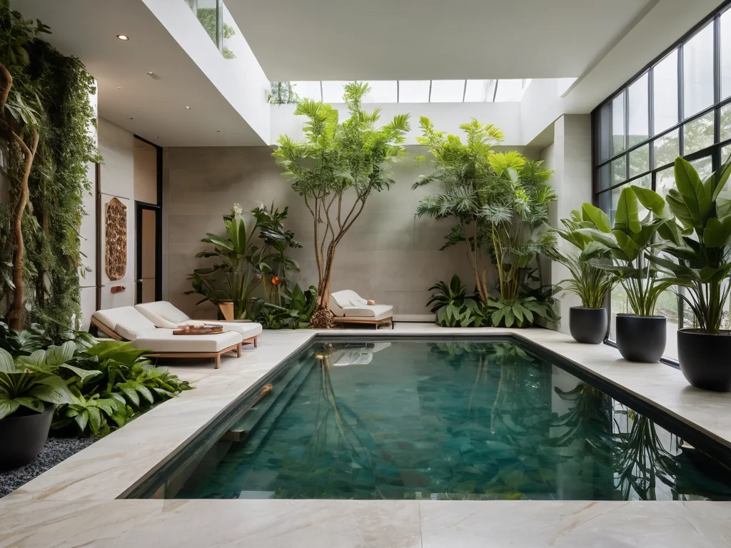 Великолепный интерьер, преображенный в цветущий оазис гармонии, где пышные, здоровые растения всех видов и размеров создают атмосферу спокойствия и благополучия. Обильный естественный свет заливает пространство, подчеркивая идеальное воплощение принципов Феншуй для создания дома мечты.