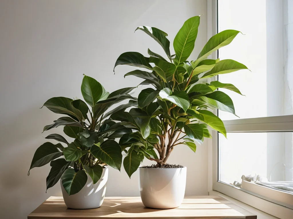 Человек бережно ухаживает за фикусом, протирает листья и поливает его, символизируя поддержание позитивного влияния растения и очищение его энергии для гармонии в доме по феншуй.