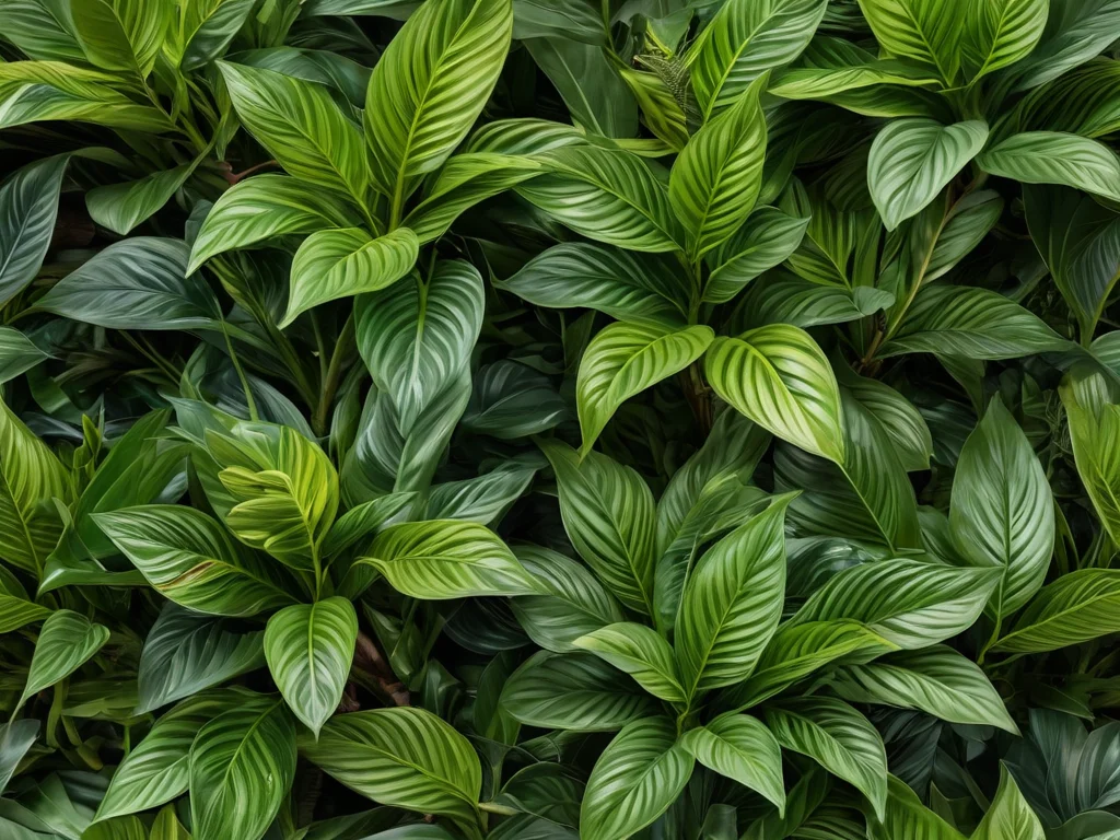 Крупный план высококачественного искусственного растения с яркими, чистыми листьями и натуральной текстурой, иллюстрирующий критерии выбора 'правильных' имитаций для минимизации негативного влияния на феншуй дома.