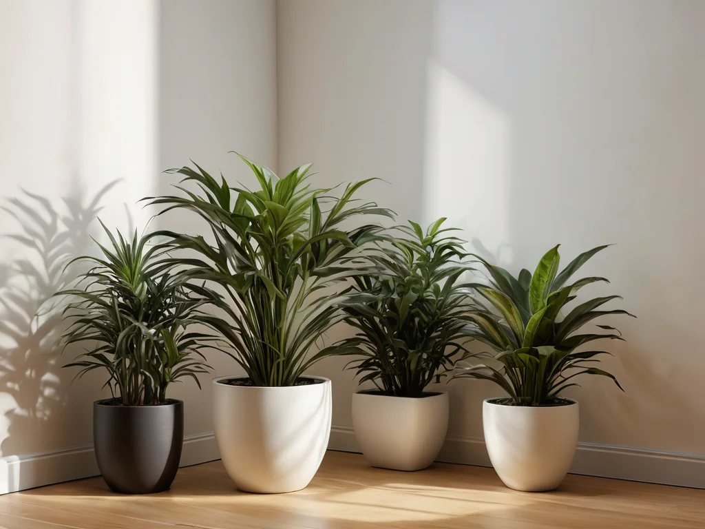 Изображение демонстрирует тусклые, покрытые пылью искусственные цветы в затененном углу, символизирующие застой энергии и потенциальную блокировку потока благотворной Ци, что негативно влияет на феншуй дома.