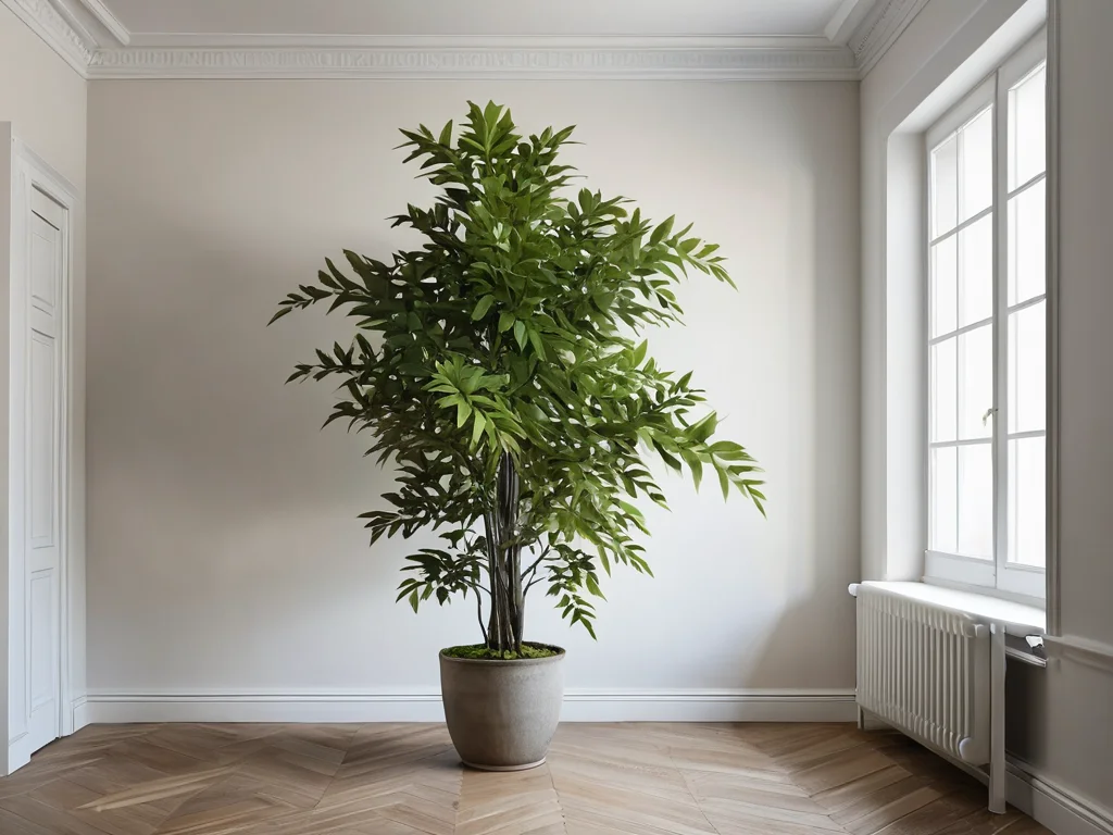 Два типа вьющихся растений в одном интерьере: одно с мягкими, округлыми листьями, приносящее гармонию, и другое с острыми, демонстрирующее, какие вьющиеся растения стоит выбирать, а какие – избегать, чтобы поддерживать позитивную Чи в доме.