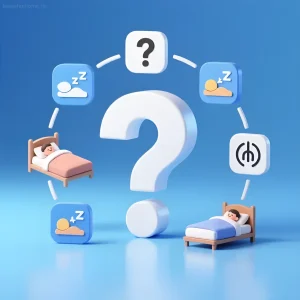 Иллюстрация, символизирующая вопросы о влиянии сна на полу на энергетику человека согласно принципам феншуй. Изображены кровати и спящие люди.