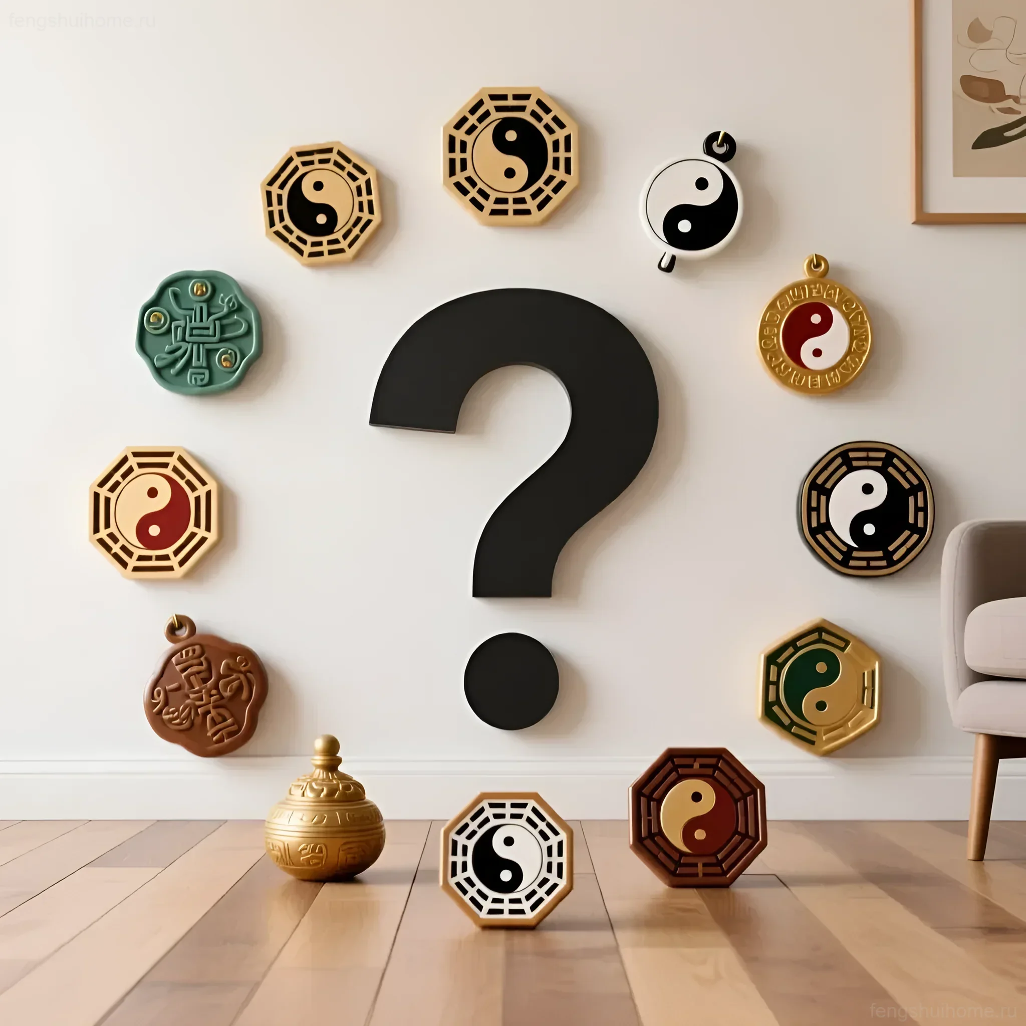 Изображение раздела 'FAQ: часто задаваемые вопросы о размещении талисманов фэншуй на полу' в статье про Можно ли ставить талисманы феншуй на пол: экспертн